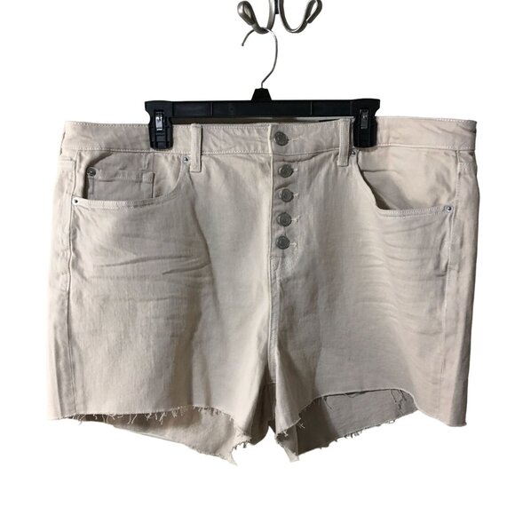 TORRID TAN DENIM CUT OFF SHORTS WOMENS SIZE 20 NWT - Picture 1 of 5